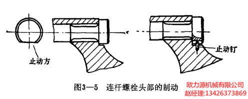 空压机连杆螺栓头部的制动